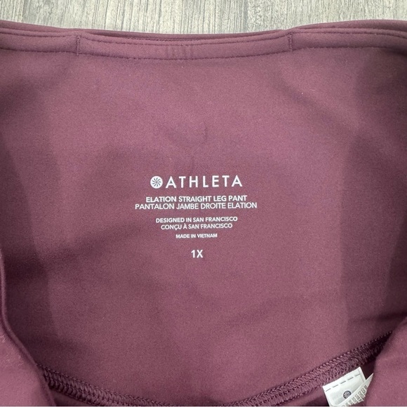 Athleta Women’s Straight Leg Elation Pants 1X – Burgundy Maroon Performance Yoga - Picture 4 of 15
